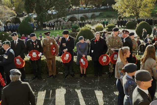 The Remembrance Sunday wreath-layers in Memoral Gardens in Melton EMN-191111-103246001