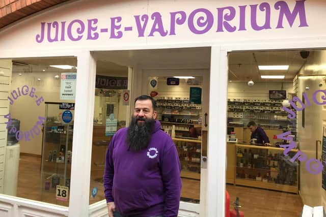 Marcus Gray, manager of the Juice-E-Vaporium shop in the Bell Centre, Melton EMN-200122-114848001