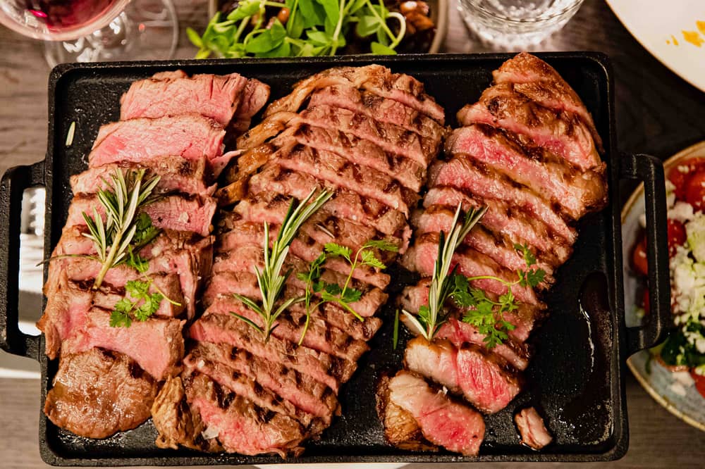 The steaks that are served for the all-you-can-eat Sunday roast. Credit: KöD London