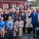 King Charles and Queen Consort Camilla on the set of EastEnders. 