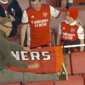 Strictly Come Dancing star Tony Adams was spotted dancing at Emirates Stadium at Arsenal’s 3-2 victory over Liverpool.