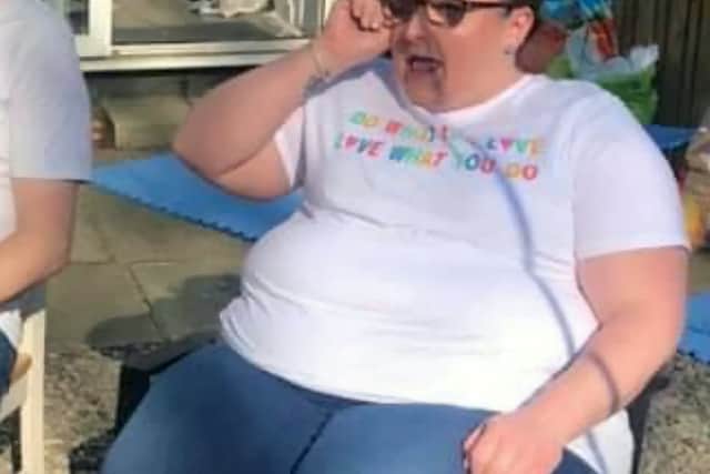 Caroline Archer before weightloss. (SWNS)