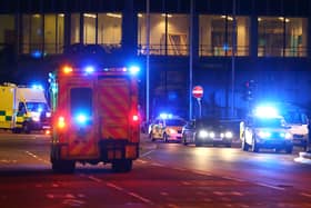  Emergency services arrive  close to the Manchester Arena on May 23, 2017. (Photo by Dave Thompson/Getty Images)