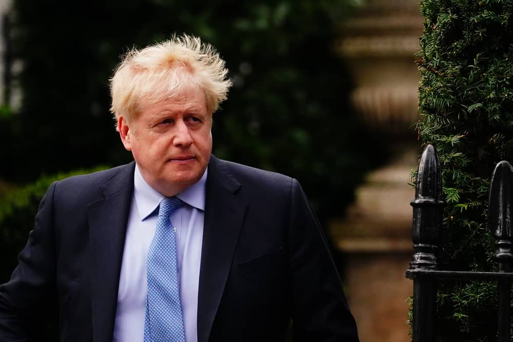Former prime minister Boris Johnson leaves his home in London. Mr Johnson will give evidence as to whether he knowingly misled Parliament over partygate at a hearing of the Commons Privileges Committee in Portcullis House in central London. Picture date: Wednesday March 22, 2023. Credit: PA