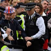 Protesters from Just Stop Oil were arrested ahead of the Coronation of King Charles III. (Photo by Justin Tallis - WPA Pool/Getty Images)