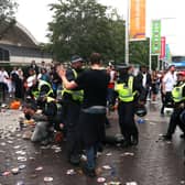 Police break up a fight during the UEFA Euro 2020 Championship Final between Italy and England at Wembley Stadium (Getty Images)