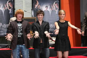 Harry Potter cast members (from left) Rupert Grint, Daniel Radcliffe and Emma Watson (photo: Alberto E. Rodriguez/Getty Images)