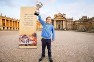 Freddy with his trophy for winning the under-12 category