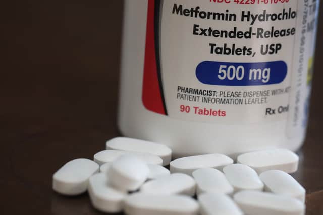 Avkare and several other distributors are recalling the drug, which is used to treat people with type 2 diabetes, after high levels of N-nitrosodimethylamine (NDMA) impurities, a known carcinogen, have been found in the tablets.  (Photo Illustration by Scott Olson/Getty Images)
