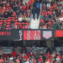 The scoreboard showing the result following the Premier League match between Manchester United and Leeds United at Old Trafford (Getty Images)