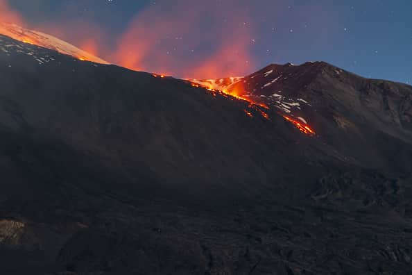 Holidaymakers travelling to Sicily have been warned of delays after nearby Mount Etna volcano erupted on Sunday. (Photo by Salvatore Allegra/Anadolu Agency via Getty Images)