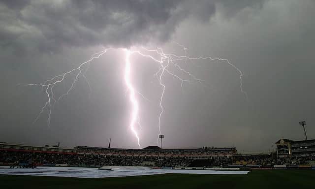 Lightning strikes during an electrical storm Birmingham (Photo by Tom Shaw/Getty Images)