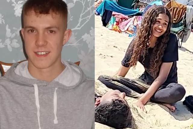 Joe Abbess, 17, and Sunnah Khan, 12, died after getting into difficulty in the water off Bournemouth beach (Photo: Dorset Police / Stephanie Williams / Twitter)