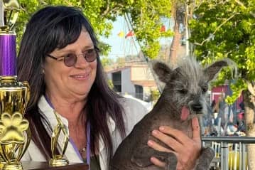 World’s Ugliest dog 2023  -Scooter - and his owner Linda Celeste Elmquist