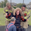 Watch: Mindless mum left with bruises after firefighters cut her out of baby swing 