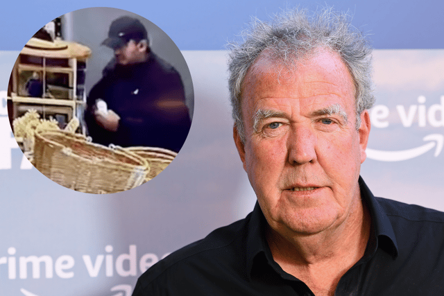 Jeremy Clarkson shared CCTV footage of a man allegedly stealing 'nearly £100 worth' of alcohol and food - Credit: Getty / Instagram