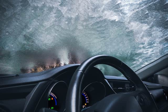 Here's how to deal with you car windshield being frozen on the inside.