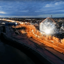 Blackpool Pleasure Beach in the evening.