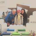 Nicola, Alan, and Matthew Sutcliffe at Legoland in Denmark.