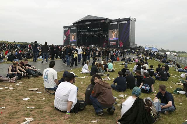 Some complaints about this year's Download Festival include the addition of chairs in front of the main stage, which many felt caused bottleneck and foot traffic restrictions as opposed to previous years, such as this photo taken at the 2004 event (Credit: Getty Images)