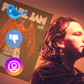 Pearl Jam looks to continue their European tour this week with dates in Barcelona. But fans who were affected by the last-minute cancellations of Eddie Vedder (pictured) and company are seething still about the 11th-hour move - and now a series of art prints of the shows that didn't occur going on sale (Credit: Getty/Canva/X)