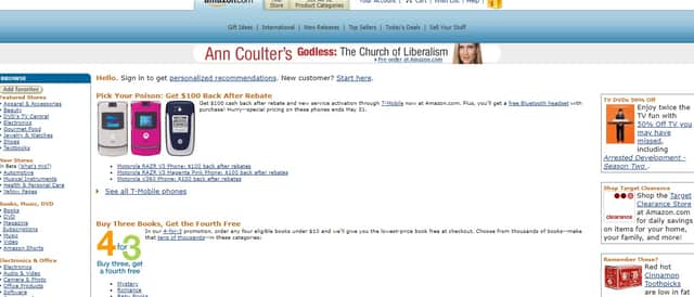 This is what Amazon.com looked like in 2006.
