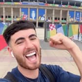 Callum Ryan, 23, who flew to a Euros fan zone in Germany and says it cost him just 74p more than going to one in the UK.  