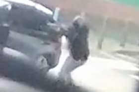 Tyjon Cogger & Saabir Mohamed pull into the car park where Saabir Mohamed opens fire with a sawn-off shotgun.  