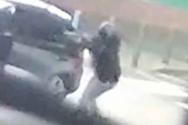 Tyjon Cogger & Saabir Mohamed pull into the car park where Saabir Mohamed opens fire with a sawn-off shotgun.