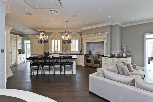 The family living area at the Leatherhead home