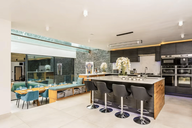 The open-plan living area in the Oxford home