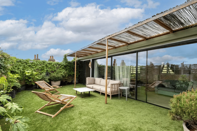 One of the tropical roof terraces in the London property