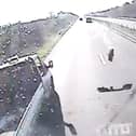 The collision between the HGV and two stationary vehicles which killed Tony Skerratt.