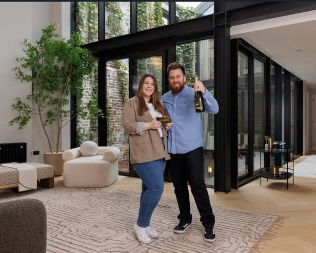 Hillary and Franco McManus Omaze Million Pound House London winners inside their new £5m home