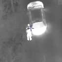 The police arresting Leroy Simpson. This is the dramatic moment an armed thug carjacked a vehicle at knifepoint during a test drive before leading police on a high-speed 10 mile chase. 