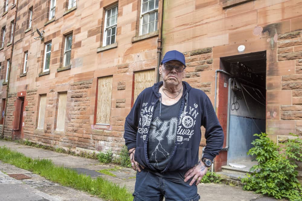 Marshal Craig, one of the last remaining residents on Clune Park estate in Port Glasgow which is almost deserted.    
