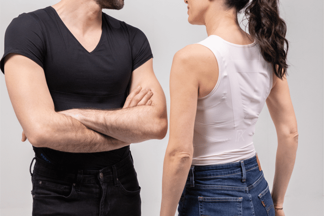 The Everyday Vest has black and nude options for and men and women