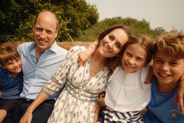 The Princess of Wales with the Prince of Wales, Prince George (right), Princess Charlotte (second right) and Prince Louis (left). The Princess of Wales said she has finished chemotherapy and is "looking forward to being back at work and undertaking a few more public engagements in the coming months"