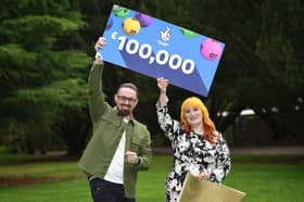 Dan and Kayleigh Cater won £100,000 on the National Lottery app.