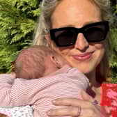 Alice Gregory with her newborn baby.