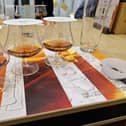 Three brandy glasses during Ararat factory tour
