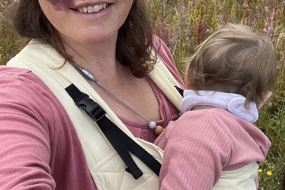 Frith Zerfahs, 44. A mum who wore make-up to "cover up" her birthmark for 20 years says having kids helped her "love" her difference as she didn't want to "hide" from them. 