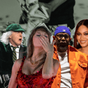 [L-R] AC/DC, Taylor Swift, Kendrick Lamar and Beyoncé are all in the top ten most expensive musicians to collect merchandise from, but none of them surprisingly top the list.
