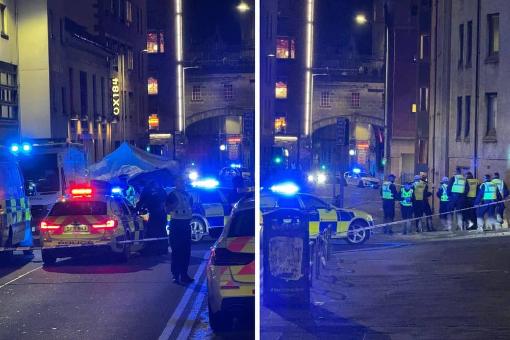 Cowgate was swarming with police and forensics after a 74-year-old man was hit by a bus