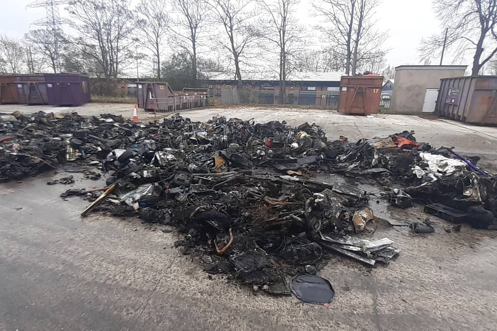 The aftermath of the blaze at the Bristol Avenue tip