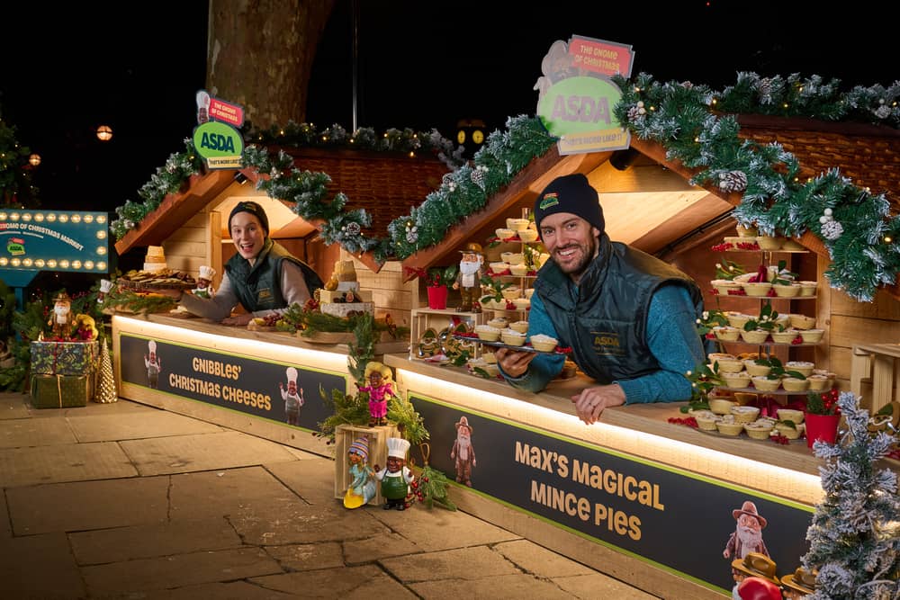 The stars of Asdas charming Christmas campaign give away thousands of FREE festive goodies from the cute as a button Gnome of Christmas Market