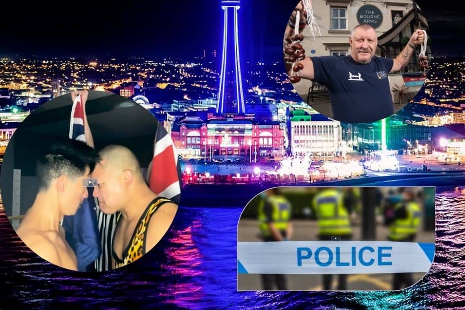 Images from Shots! TV episodes, including Blackpool Illuminations, police tape, a conker competition and a wrestling match film set