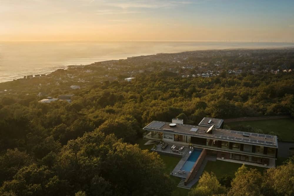 The five-bedroomed house has incredible views out to North Wales