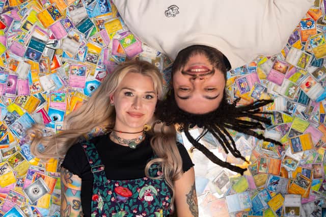 Pokemon fans Rachel Gunn and Richard Fairlie. Photo: David Parry/PA