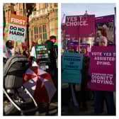 Campaigners both for and against turn out as MPs prepare to vote on the proposed assisted dying bill in Parliament.